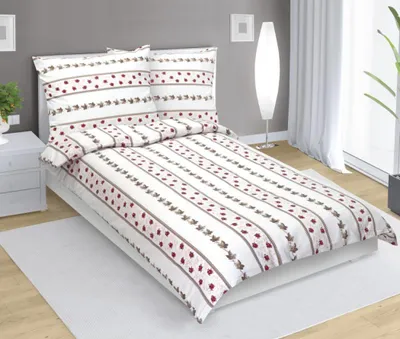 Immagine prodotto di Biancheria da letto in flanella - Bordeaux, beige - 140x200, 70x90