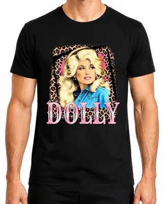 Obrázok produktu pre Dolly Parton, legendárna country speváčka, západná hudba, motív "cowgirl", pánske tričko, čierna farba, veľkosť M