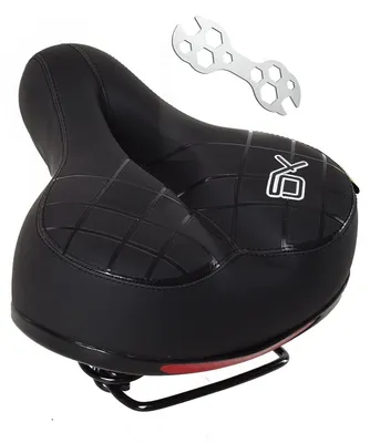 Produktbild von Fahrradsattel Fahrradsitz Radsattel - 25 x 21 cm - Sportschaum - Rote Rückstreifen - Für Mountainbike, Stadtrad und Rennrad