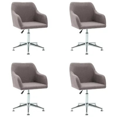 Image de Chaise de salle à manger pivotante 4 pcs. Tissu taupe