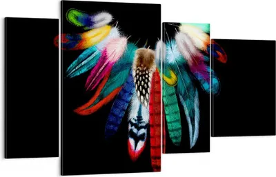 Produktbild von Bild auf Leinwand - Leinwandbild - Vogel Feder Farbe Komposition - 120x70cm - Wand Bild - Wanddeko - Leinwanddruck - Bilder - Kunstdruck - Wanddekoration - Leinwand bilder - Wandkunst - DL120x70-2932