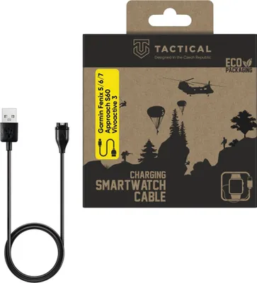 Image de Taktisches USB-Ladedatenkabel für Garmin Fenix 5/6/7, Approach S60, Vivoactive 3 – Schwarz KP31212