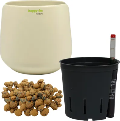 Produktbild von Set 4-teilig Keramik Blumentopf Sylt 18/19 panna Hydrokultur Ø 19 cm H 21,5 cm
