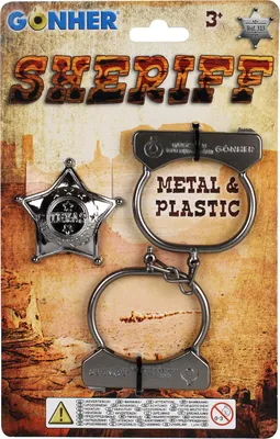 Produktbild von Spielzeug Cowboy Handschellen und Stern Set - Rollenspiel Zubehör