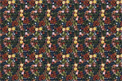 Produktbild von Fototapete Muster - Vliestapete - Bildtapete UV-beständig Blumenmuster petrol Aquarell Wandtapete geruchsfrei