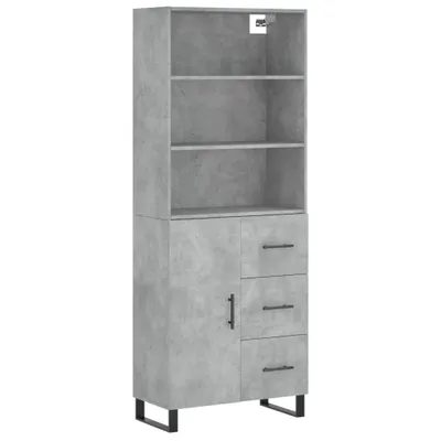 Obrázek produktu pro Skříň highboard betonově šedá 69,5x34x180 cm kompozitní dřevo