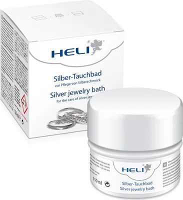 Produktbild von Heli Silber Schmuckbad mit Ausgusskorb und Reinigungstuch Juwelierverpackung