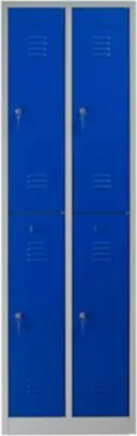 Produktbild von Garderobenspind Camel | 4-Fächer| HxBxT 195x60x50 cm | Zylinderschloss | Grau-Blau