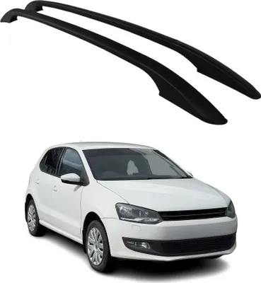 Image de Barres de toit et supports pour VW Polo V 2009-2017 5 portes, en aluminium noir, lot de 2