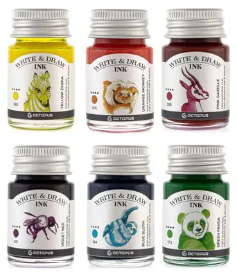 Immagine prodotto di Elzusha - Set di inchiostri impermeabili per scrivere e disegnare, 6 x 10 ml