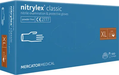 Produktbild von 100x MERCATOR MEDICAL Nitrilhandschuhe  Einweghandschuhe Nitril Handschuhe Größe XL