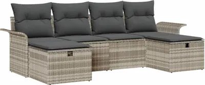 Produktbild von vidaXL Gartensofa-set 6 stk. Poly Rattan