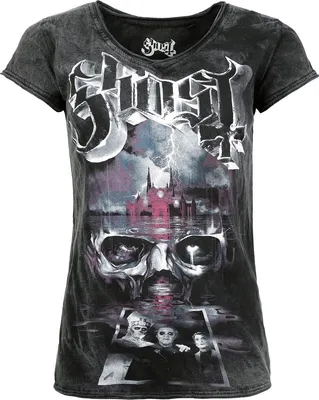 Produktbild von Ghost T-Shirt Damen Emeritus anthrazit Band-Merch, Bands 100% Baumwolle L