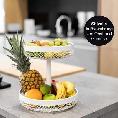 Obrázek produktu pro Famanu, regál na ovoce a zeleninu, 2 úrovně, bílá barva