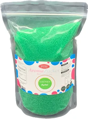 Produktbild von 1 KG Apfel Farbzucker Aromazucker für Zuckerwatte Bunt | Zuckerwattezucker