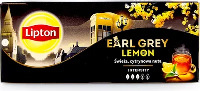 Zdjęcie produktu dla Czarna herbata aromatyzowana Lipton Earl Grey Lemon, opakowanie 25 szt