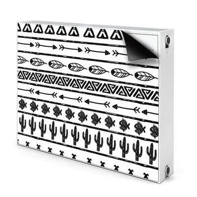 Produktbild von Magnet Heizkörper Heizkörper-Abdeckung Heizkörperabdeckung 110x60 cm  - Boho, Schwarz und Weiß