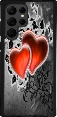 Produktbild von TPU Silikon Hülle für Samsung Galaxy S22 ULTRA Handy Cover Case Schutzhülle Handyhülle Bumper MOTIV 55 Herzen Rot