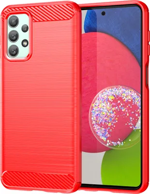 Produktbild von Galaxy A23 Hülle, Carbon-Faser TPU Silikon Stoßfest Schutzhülle für Samsung Galaxy A23 5G/4G Rot