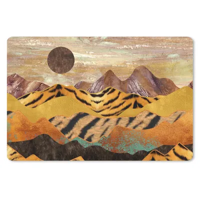 Produktbild von MuchoWow® Schreibtischunterlage Marmor - Tigerdruck - Gold 60x40 cm - XXL Mauspad - Großes Mauspad