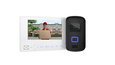 Produktbild von Goliath Funk Klingel Kabellos mit Kamera und 7" Monitor, Gegensprechanlage mit Türöffner Anschlussfunktion, Funkklingel mit Weißlicht LEDs Nachtsicht, IP55 wetterfest, Sabotagealarm, AV-VTF07