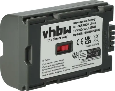 Produktbild von vhbw Akku kompatibel mit Panasonic NV-MX300, NV-MX5, NV-MX350, NV-MX7, NV-MX500, NV-MX30, NV-MX2 Videokamera Camcorder (900 mAh, 7,2 V, Li-Ion)