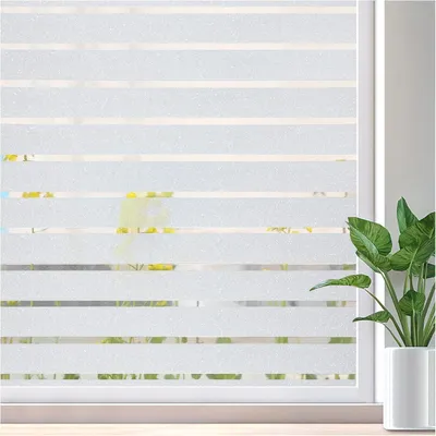 Image de Lifetree Folia Okienna Statyczna w Paski Prywatyzująca Matowa 60x200 cm PVC