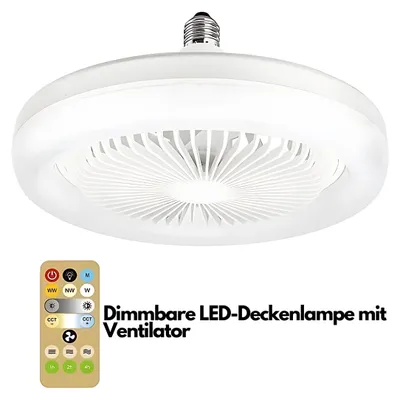Produktbild von Deckenventilator LED-Deckenlampe Ventilator, Timerfunktion, dimmbar, Lichtfarbe einstellbar, E27-Lampenfassung