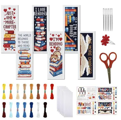 Produktbild von Solidchoice – DIY-Set für Kreuzstich-Lesezeichen mit Buchmuster