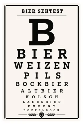 Produktbild von Blechschild 20x30cm Bier Sehtest Biersorten Retro Vintage Metallschild Kneipen Deko AstraDesign