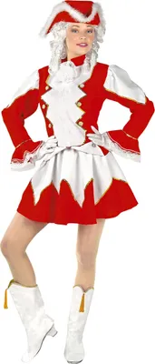 Produktbild von Funkenmariechen Damenkostüm weiss-rot - S