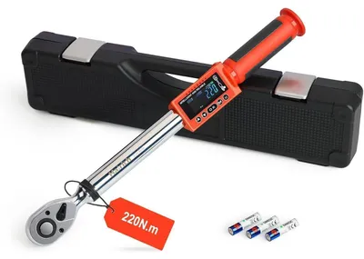 Obrázok produktu pre Digitálny momentový kľúč 1/2 palca, rozsah 11-220 Nm, presnosť ±2 %, s LED displejom a funkciou ukladania údajov