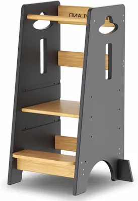 Productafbeelding van Leertoren Kinderen - Opstapkruk Keuken - Zelfstandig Helpen - Verstelbaar In 3 Hoogtes - 45 x 40 x 90 cm