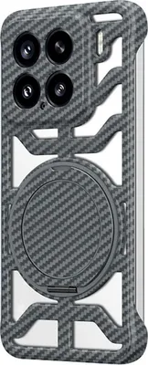 Immagine prodotto di Per Xiaomi 15 Carbon Design 360 gradi MagSafe anello protettivo Custodia Cellulare Grigio