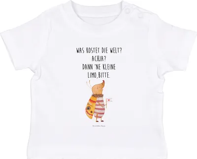 Produktbild von Mr. & Mrs. Panda Babyshirt Nachtfalter Fähnchen 6. - 12. Monat - Weiß - Geschenk, Spruch Lustig, Lustige Sprüche, Organic Baby T-Shirt, Käfer, , Top, Süß, Shirt