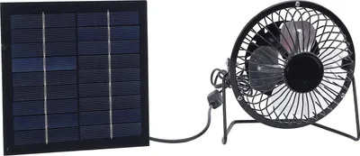 Image de panneau solaire de 5 W, chargeur monocristallin de 5 V à haut rendement avec ventilateur de 4 pouces pour les téléphones lumineux de caméra de surveillance en plein air