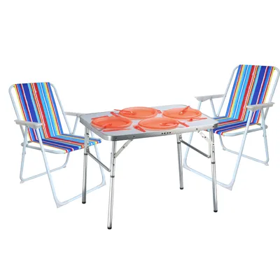Produktbild von 3-teiliges praktisches Campingmöbel Set Alu L75xB55xH60cm