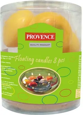 Zdjęcie produktu dla Świece pływające 8 szt. żółte, 4, 3 x 2, 8 cm