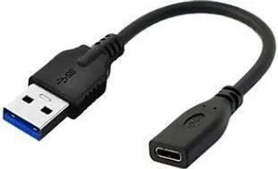 Produktbild von Microconnect USB3.0ACF02, 0,2 m, USB A, USB C, USB 3.2 Gen 1 (3.1 Gen 1), 5 Gbit/s, Schwarz