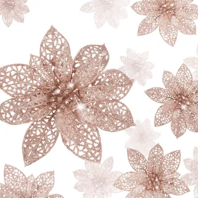 Image de WILLBOND, 36 étoiles de Noël pailletées, couleur or rose