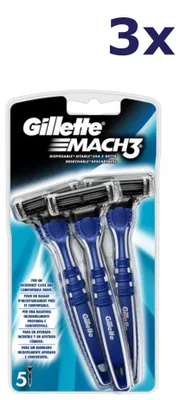 Produktbild von 3x Gillette Mach3 – Einwegrasierklingen – 5 Stück