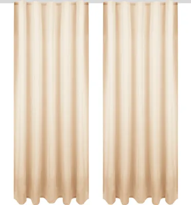 Obrázok produktu pre Záclona s univerzálnou páskou 140x145 cm v béžovej farbe, nepriehľadná záclona s volánovou páskou v mnohých variantoch