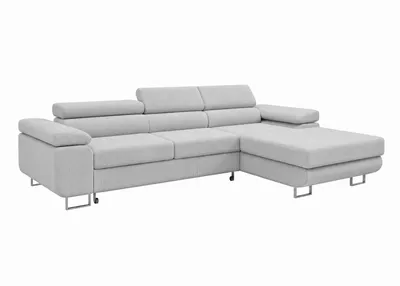 Obrázek produktu pro Rohová pohovka PASSANO, barva šedá, rozměry 275 x 90 x 202 cm, provedení s pravostranným sedákem, s funkcí rozkládání na lůžko a úložným prostorem, Obrázek vytvořený pomocí AI