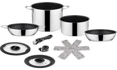 Produktbild von Brunner Academy High NG, Topf-Set, Edelstahl, 5,2 l, Edelstahl, Schwarz, 4,75 kg