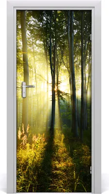 Produktbild von Tulup Türaufkleber 85x205 cm Dekorative Aufkleber Selbstklebend Wasserdichte Tapete Abnehmbar Schlafzimmer Wohnzimmer Wohnkultur - Waldlandschaft Klebstoff
