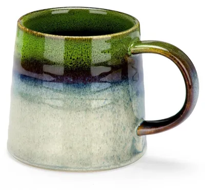 Image de Grande tasse en céramique, 500 ml, verte, avec anse, pour le café et le thé