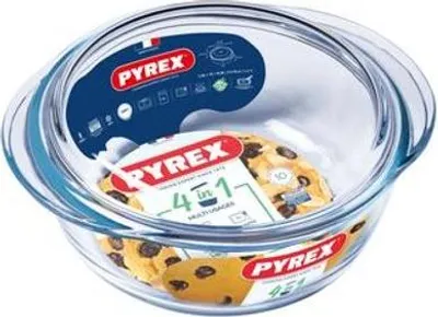 Immagine prodotto di Piccola ciotola rotonda in vetro resistente al calore con coperchio 1,4 litri Pyrex