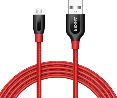 Produktbild von Anker PowerLine Datenkabel, MicroUSB, 1,8 m, Rot/Schwarz