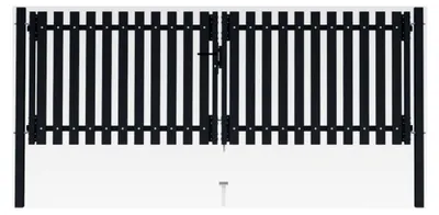 Produktbild von Doppelflügeliges Zauntor aus Stahl 306x175 cm in Anthrazit