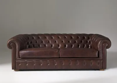 Obrázek produktu pro Pohovka Chesterfield čalouněná pohovka 3místná rozkládací pohovka + funkce postele Kožené pohovky